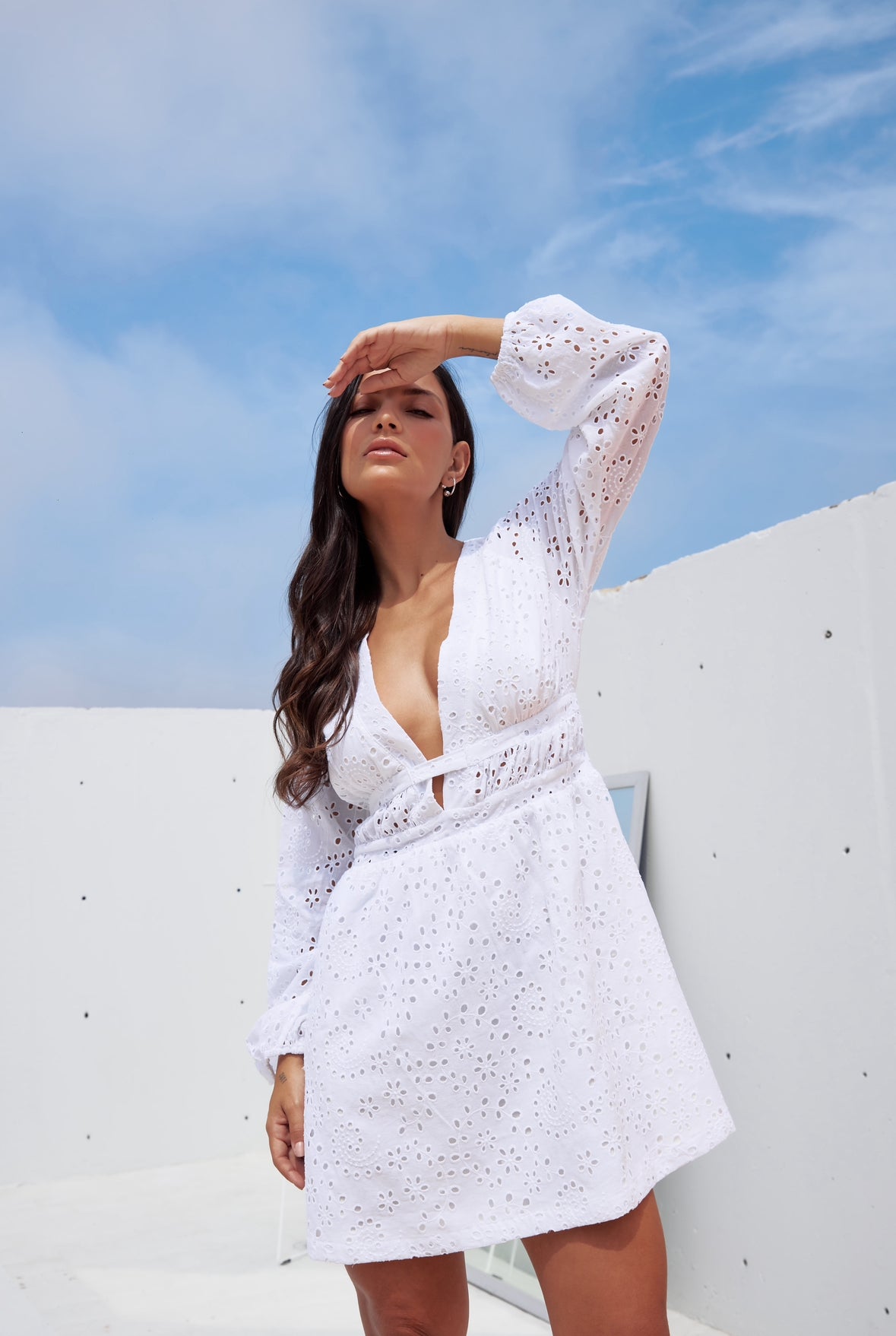 Vestido de broderie Mykonos