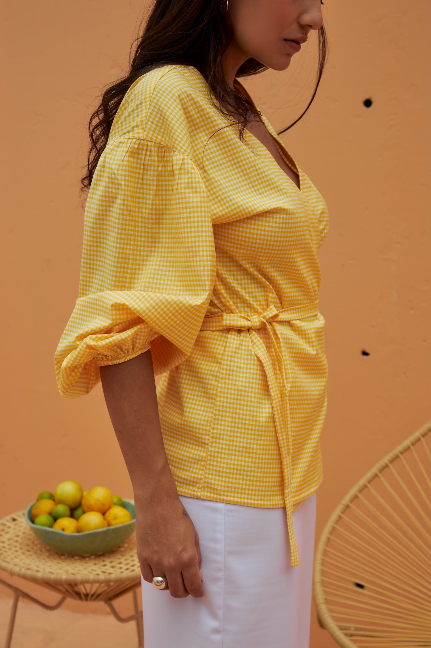 Blusa vichy Amalfi - Amarillo