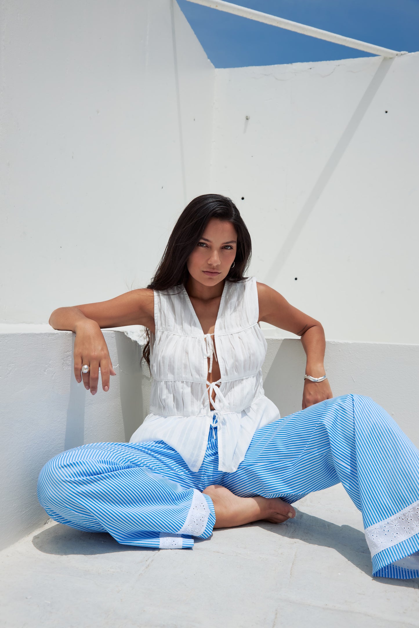 Top de pliegues Oporto - Perla