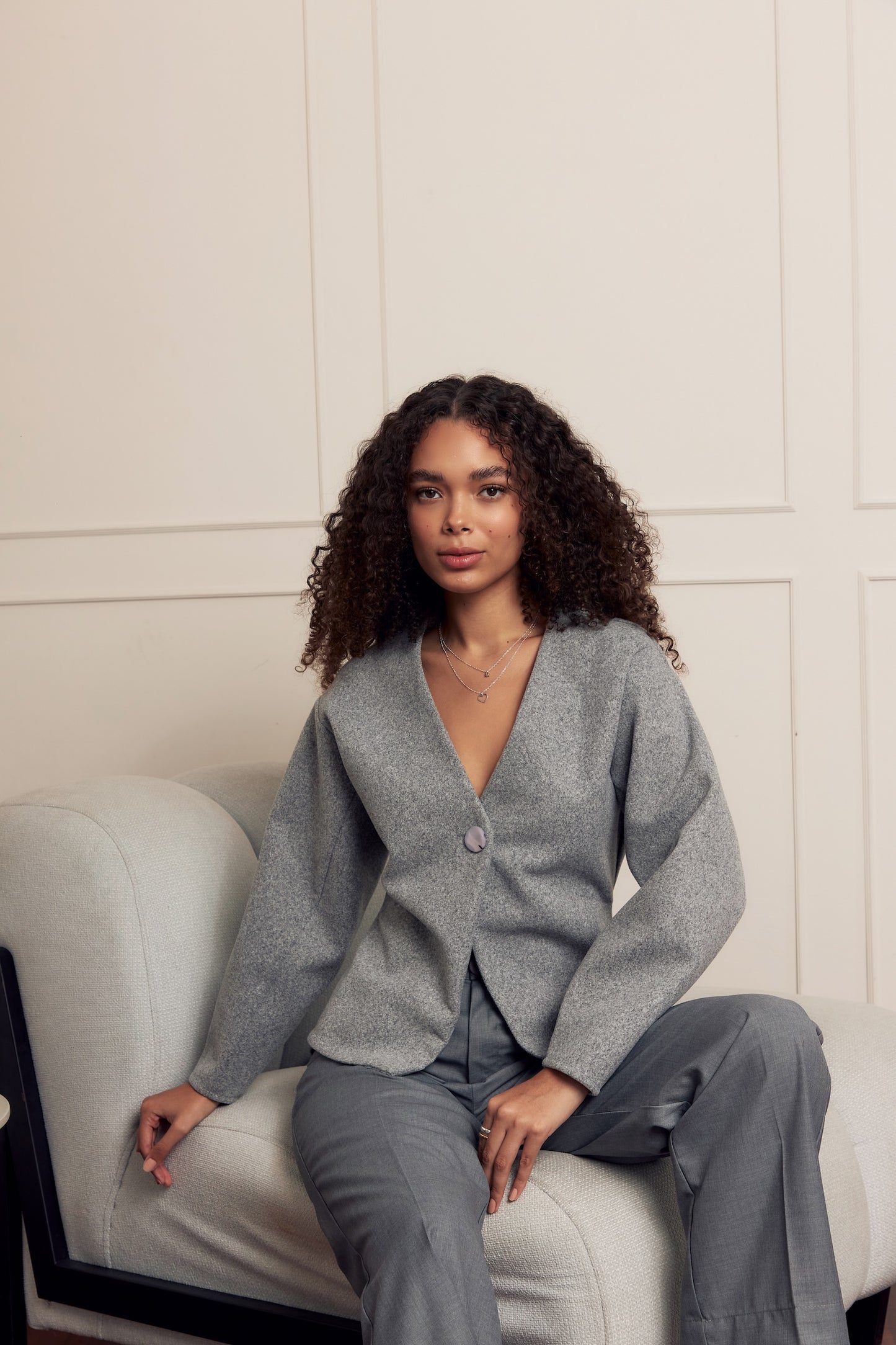 Jacket de paño Coco - Gris