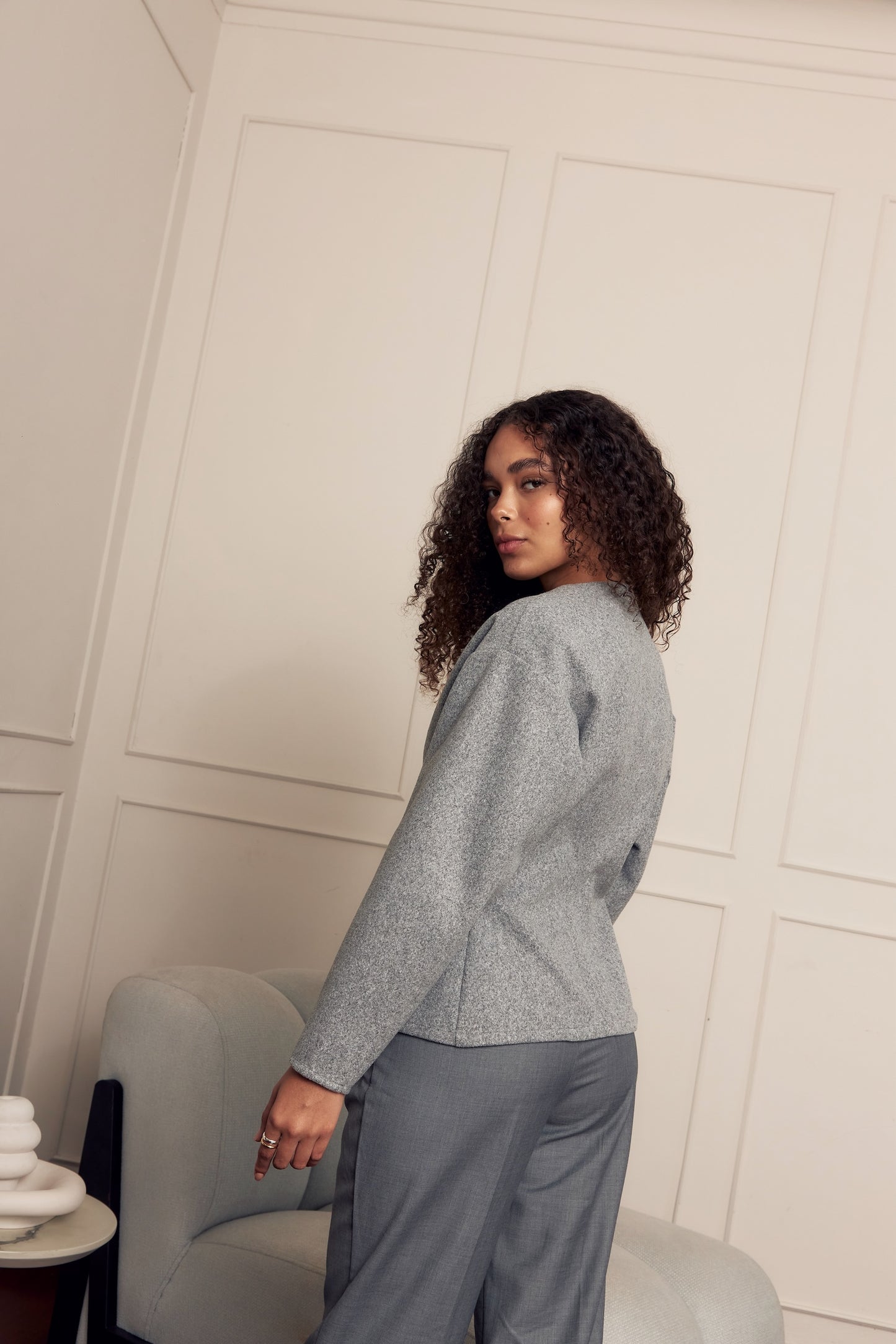 Jacket de paño Coco - Gris