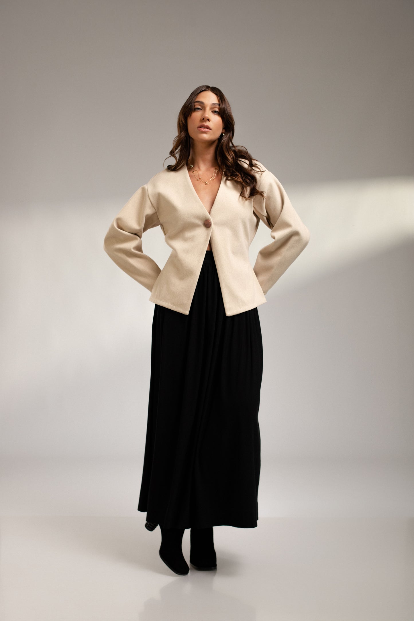 Jacket de paño Coco - Beige