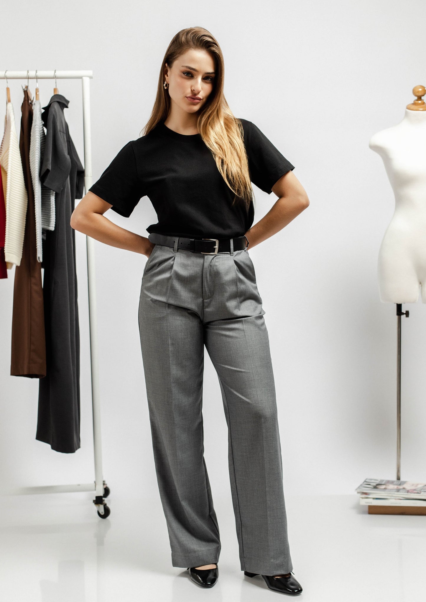 Pantalón sastre recto Victoria - Gris