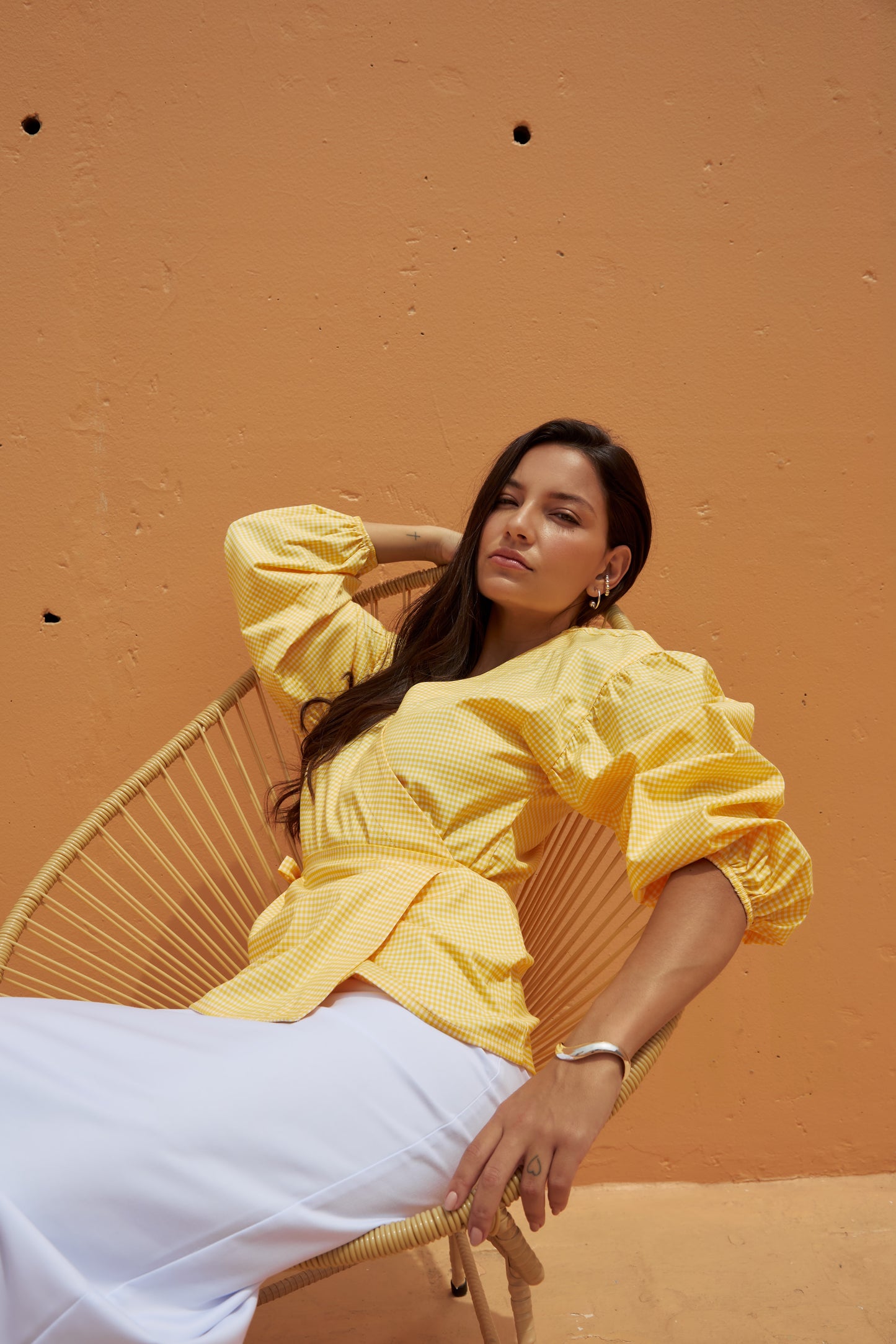 Blusa vichy Amalfi - Amarillo