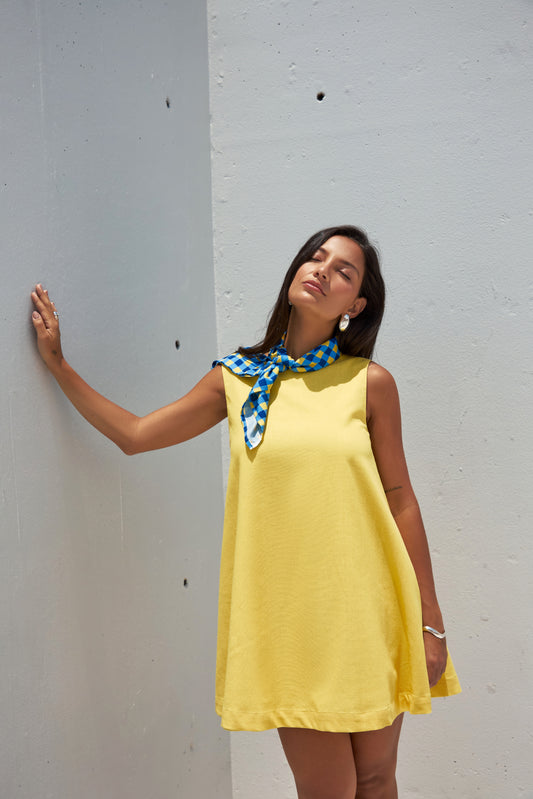 Vestido de Lino Mallorca - Amarillo PREVENTA