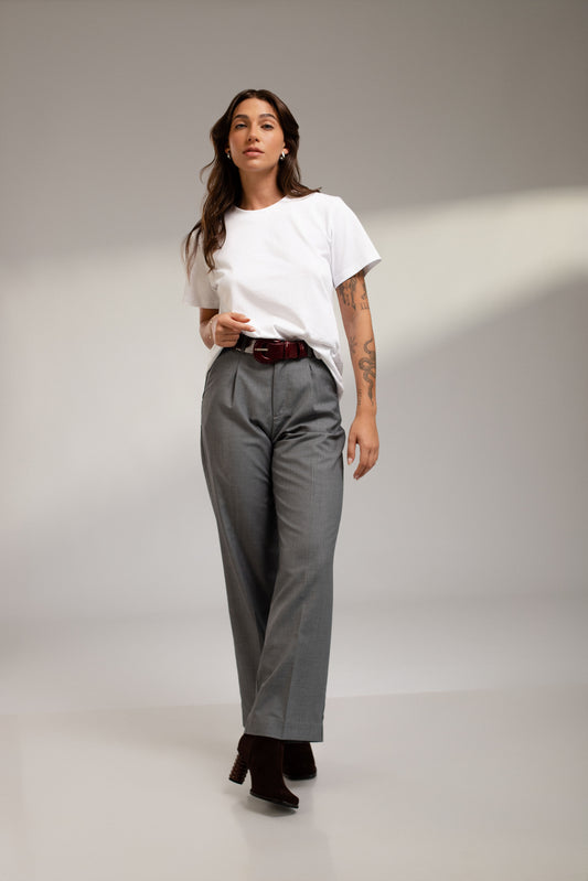 Pantalón sastre recto Victoria - Gris