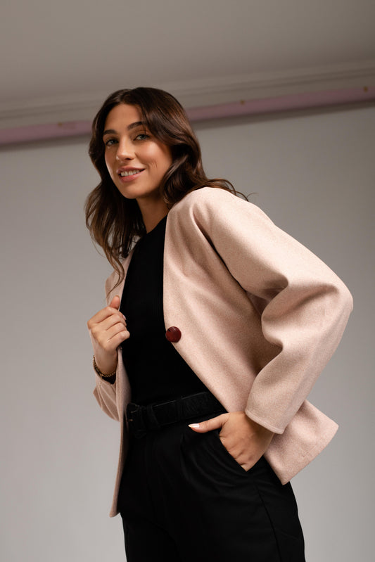 Jacket de paño Coco - Rosada